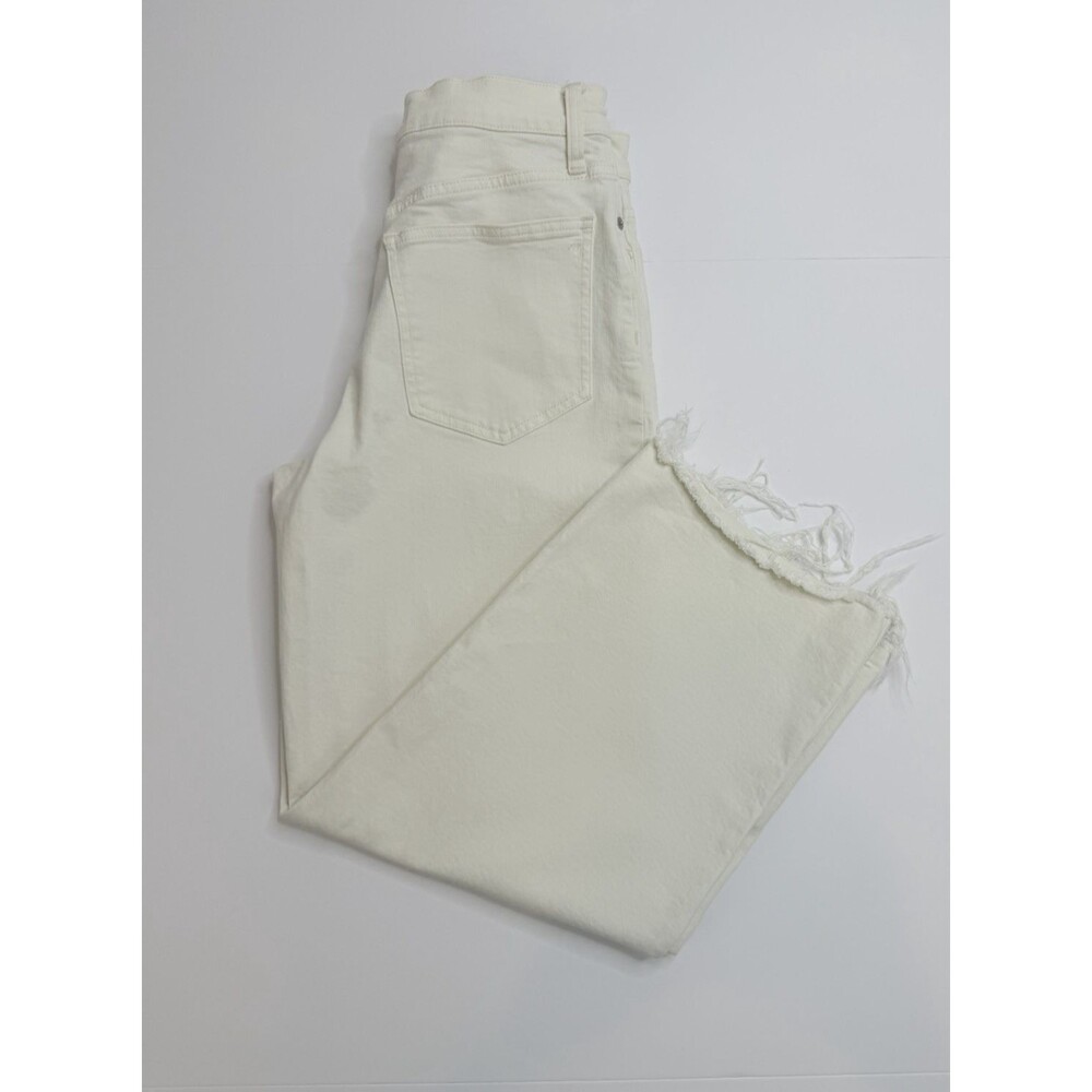 Madewell Perfect Vintage Wide Leg Crop Jeans Womens 28 Beige High Rise Raw Hem D - Picture 4 of 12